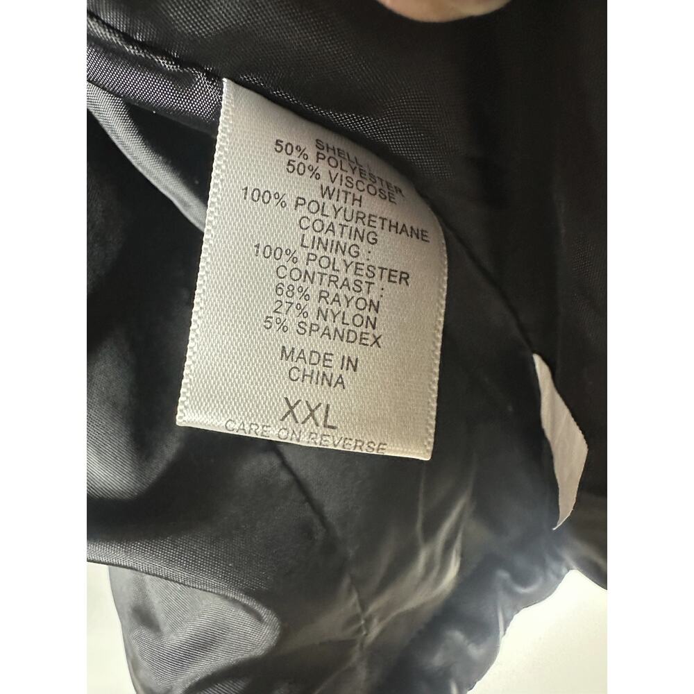 NWT New York & Company Faux Leather Moto Jacket Black Quilted Shoulders XXL NY&C - Picture 9 of 11